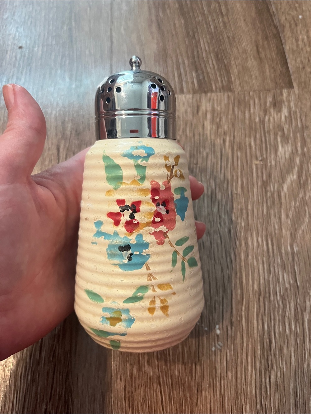 Bramley Hand-Painted Floral Ceramic Salt Shaker or sugar dispenser